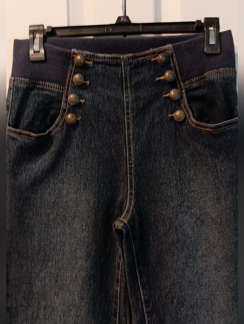 DG2 by Diane Gilman Dark Blue High-Waist Wide-Leg Jeans - Picture 2 of 9